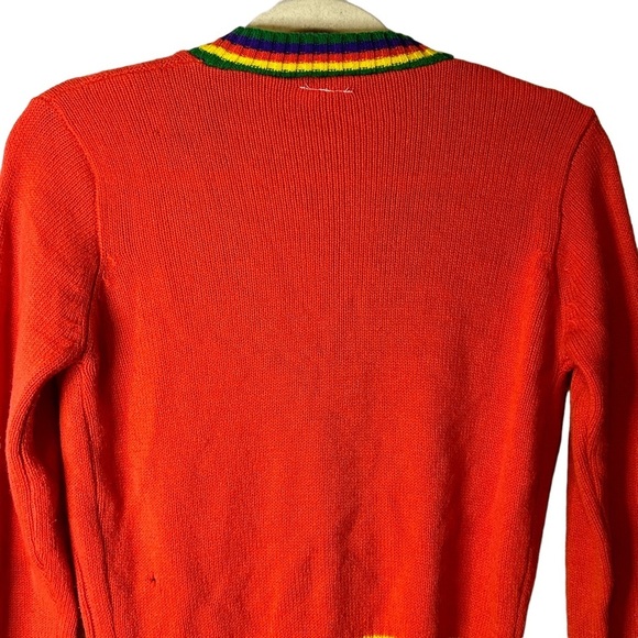 Vintage Starlight Trading Inc Rainbow Striped Button Cardigan 100% Acrylic Korea - Picture 10 of 14